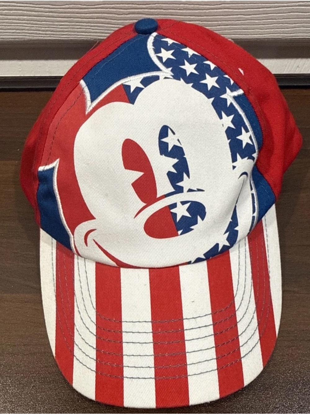 Disney Parks Mickey Patriotic Red White Blue Baseball Cap